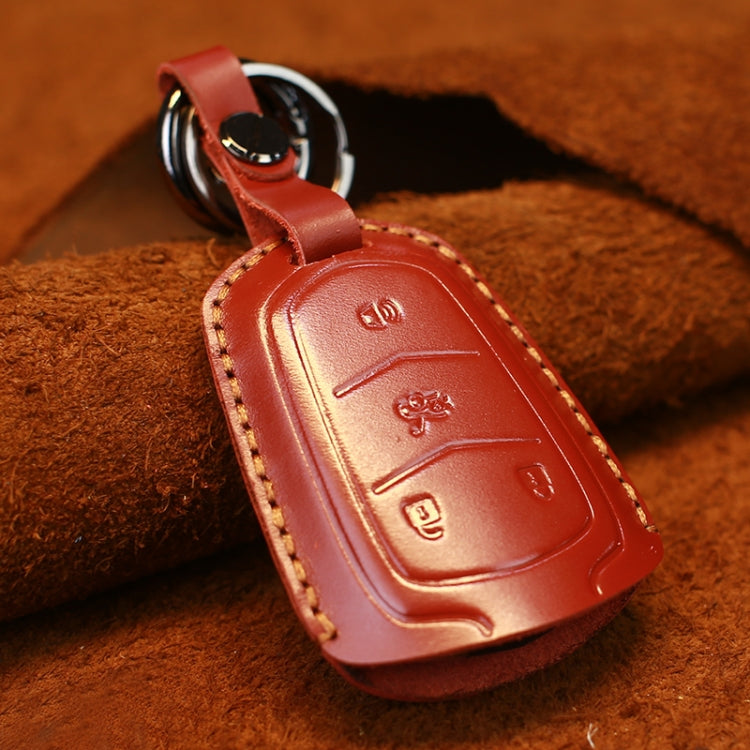 Luxurious Cowhide Leather Key Case for Cadillac - Four-Key Protection
