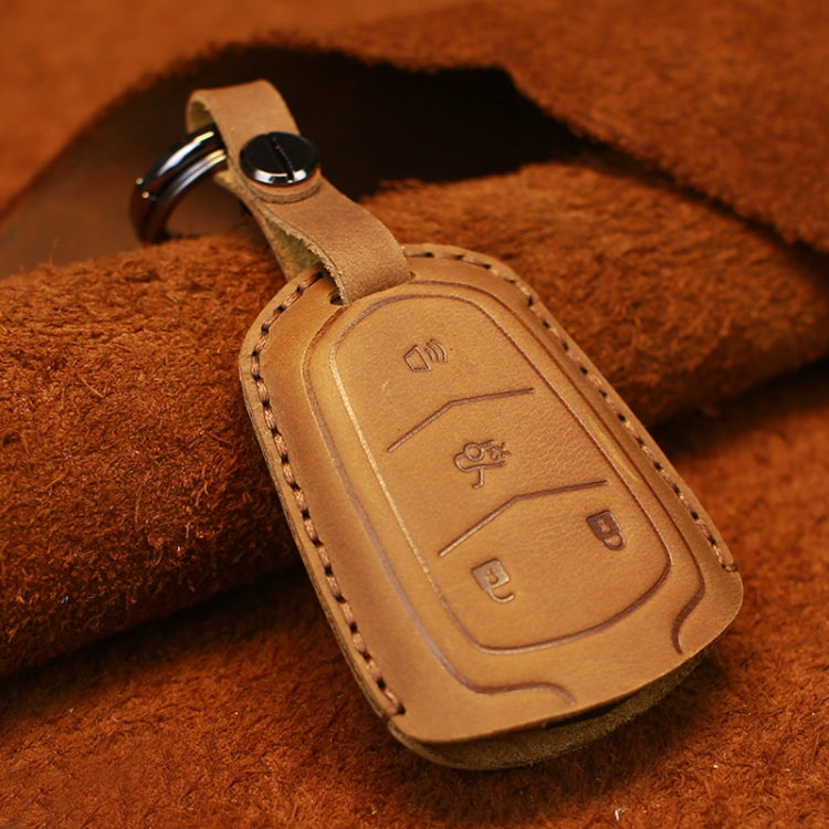 Luxurious Cowhide Leather Key Case for Cadillac - Four-Key Protection