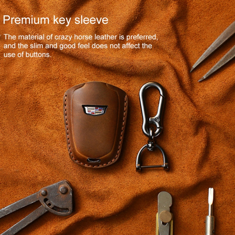 Luxurious Cowhide Leather Key Case for Cadillac - Five-Key Version
