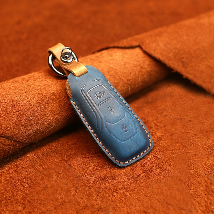 Luxurious Cowhide Leather Key Case for Classic Ford Models