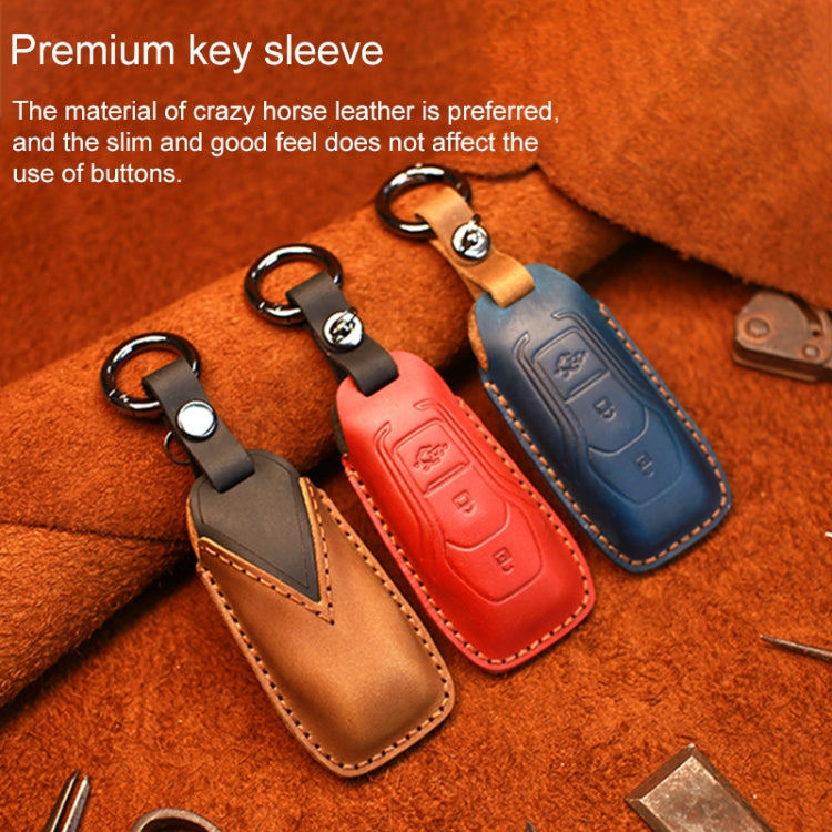 Luxurious Cowhide Leather Key Case for Classic Ford Models