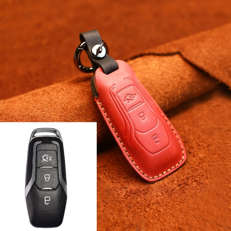 Luxurious Cowhide Leather Key Case for Classic Ford Models
