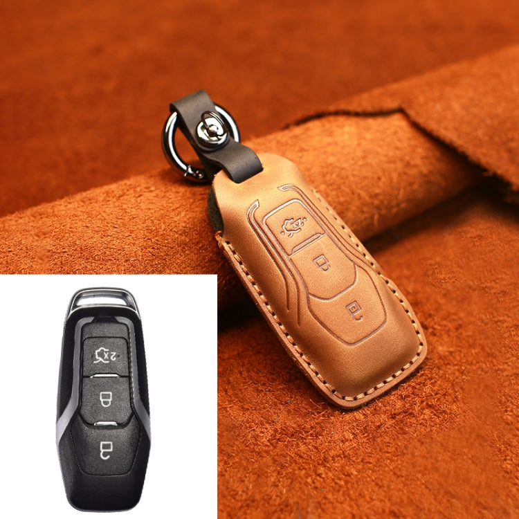 Luxurious Cowhide Leather Key Case for Classic Ford Models