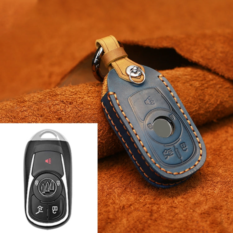 Luxurious Cowhide Leather Key Cover for Buick - Five Key Holder Edition