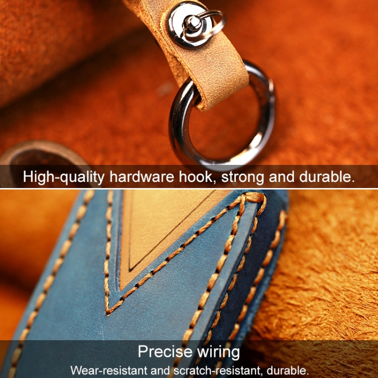Luxurious Cowhide Leather Key Cover for Buick - Five Key Holder Edition
