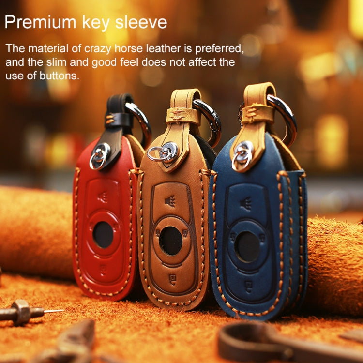 Luxurious Cowhide Leather Key Cover for Buick - Five Key Holder Edition
