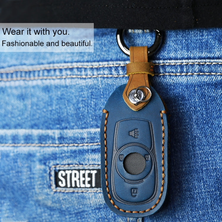 Luxurious Cowhide Leather Key Cover for Buick - Five Key Holder Edition