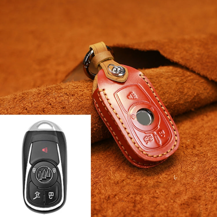Luxurious Cowhide Leather Key Cover for Buick - Five Key Holder Edition