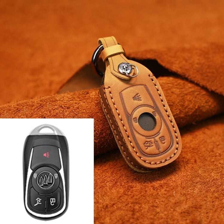 Luxurious Cowhide Leather Key Cover for Buick - Five Key Holder Edition