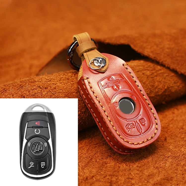 Luxurious Cowhide Leather Key Holder for Buick Vehicles – Six-Key Edition