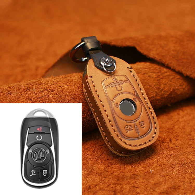 Luxurious Cowhide Leather Key Holder for Buick Vehicles – Six-Key Edition