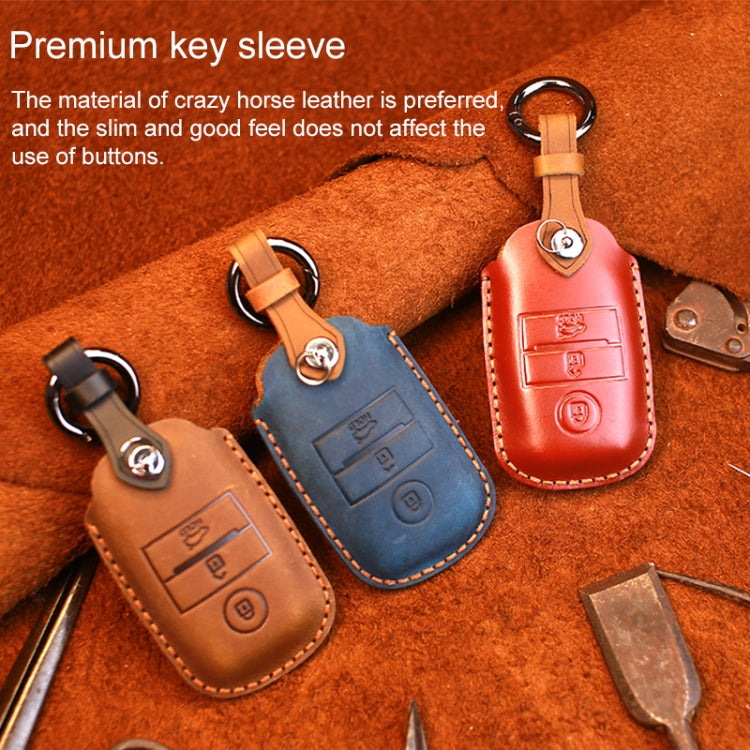 Kia Classic Cowhide Leather Key Cover – Stylish Protection for Your Key