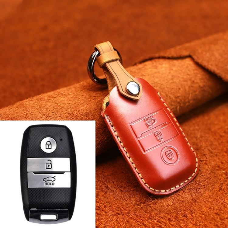 Kia Classic Cowhide Leather Key Cover – Stylish Protection for Your Key