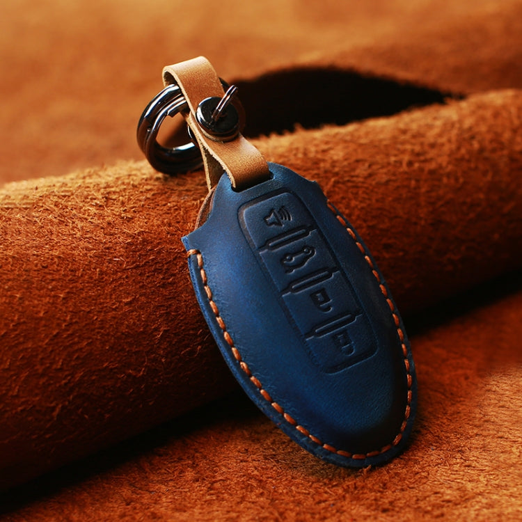 Luxurious Cowhide Leather Key Cover for Nissan Cars – Four-Key Edition