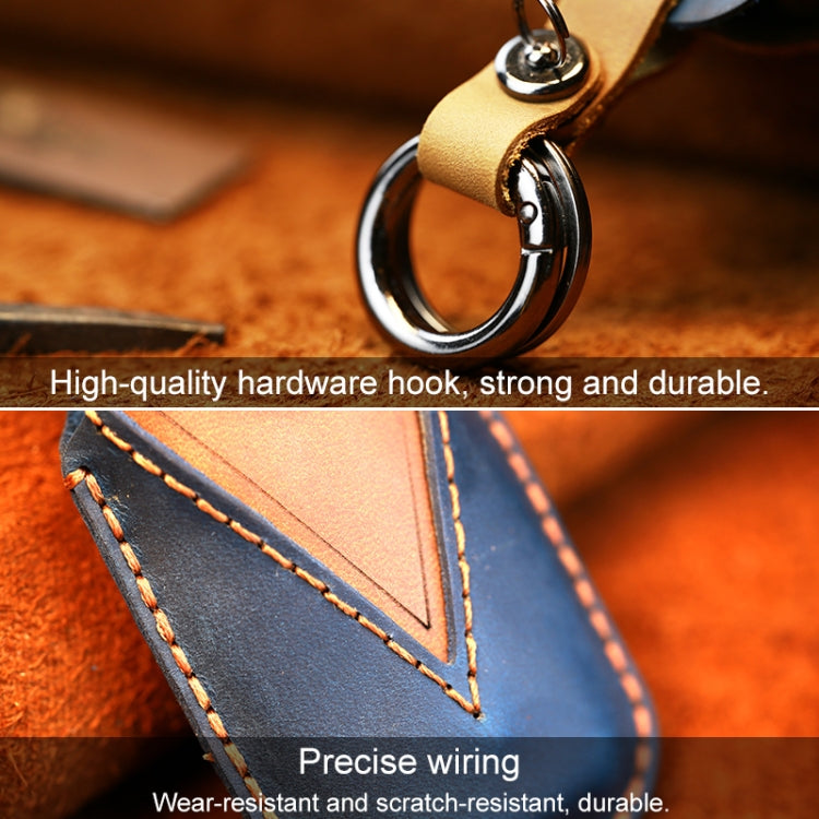 Luxurious Cowhide Leather Key Cover for Nissan Cars – Four-Key Edition