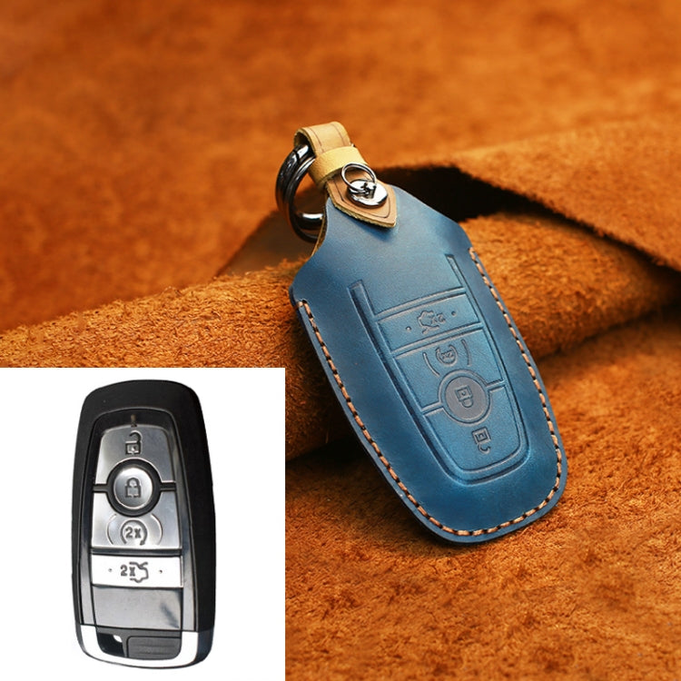 Luxury Cowhide Leather Key Case for Ford Cars – Four-Key Protection Cover