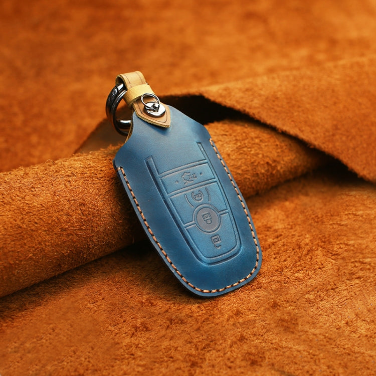 Luxury Cowhide Leather Key Case for Ford Cars – Four-Key Protection Cover