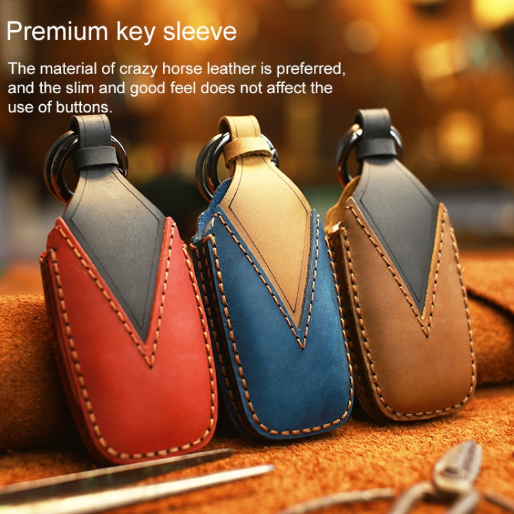 Luxurious Cowhide Leather Key Case for Classic BMW Models - Two Keys Edition