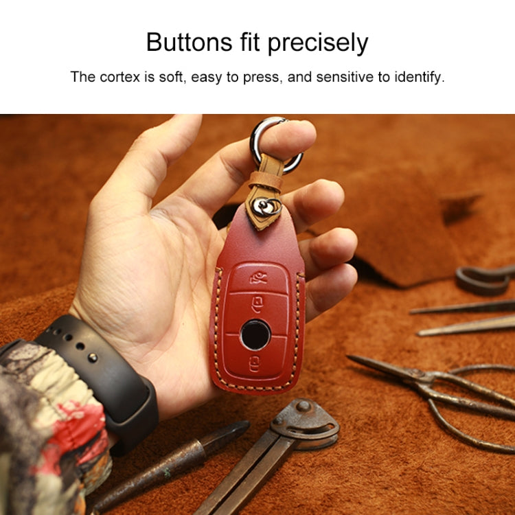 Luxury Cowhide Leather Key Case for Mercedes-Benz – Stylish Protection for Your Car Key