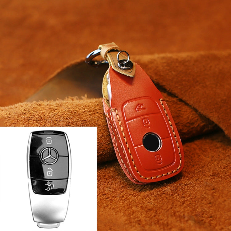 Luxury Cowhide Leather Key Case for Mercedes-Benz – Stylish Protection for Your Car Key