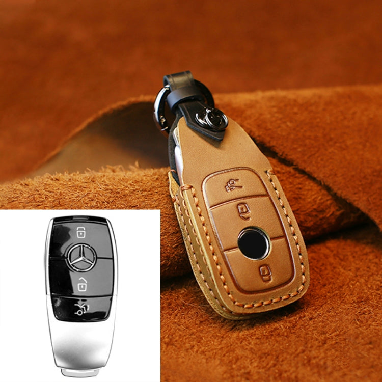 Luxury Cowhide Leather Key Case for Mercedes-Benz – Stylish Protection for Your Car Key
