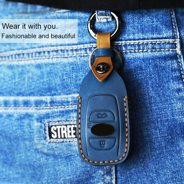 Luxurious Cowhide Leather Key Case for Subaru - Ultimate Protection & Style