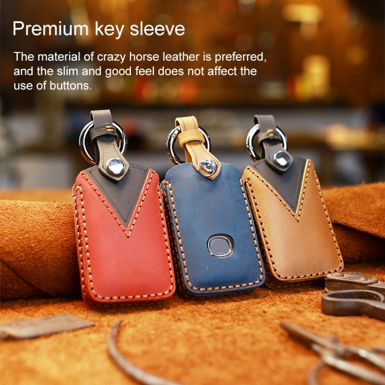 Mazda Leather Key Fob Cover - Premium Cowhide Protection Case