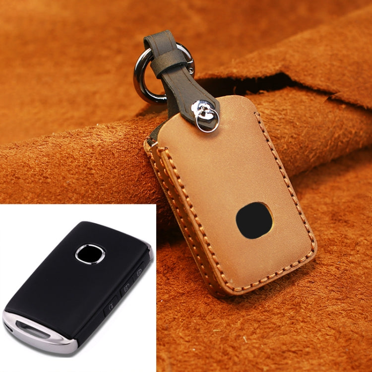 Mazda Leather Key Fob Cover - Premium Cowhide Protection Case