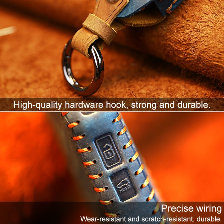 Kia Cowhide Leather Key Case - Elegant Round Protector for Your Key