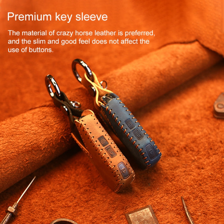 Kia Cowhide Leather Key Case - Elegant Round Protector for Your Key