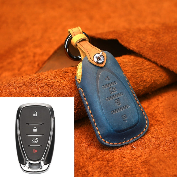 Luxury Cowhide Leather Key Cover for Chevrolet - Four Key Version