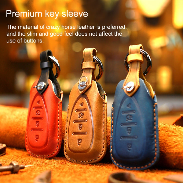 Luxury Cowhide Leather Key Cover for Chevrolet - Four Key Version