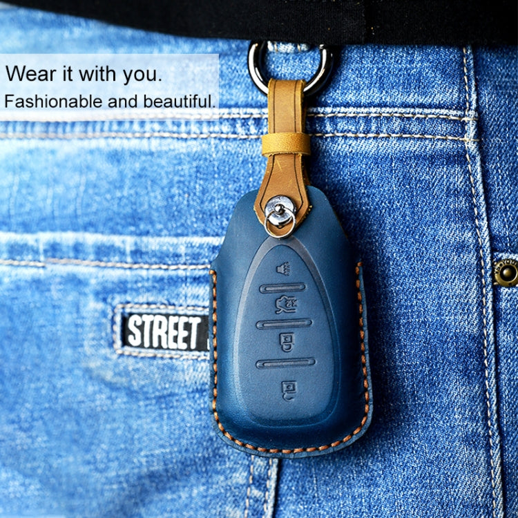 Luxury Cowhide Leather Key Cover for Chevrolet - Four Key Version