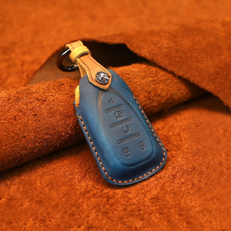 Premium Cowhide Leather Key Case for Chevrolet - Stylish Five-Key Protective Cover