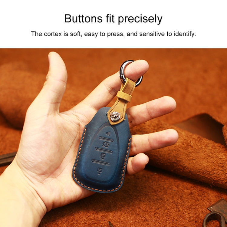 Premium Cowhide Leather Key Case for Chevrolet - Stylish Five-Key Protective Cover