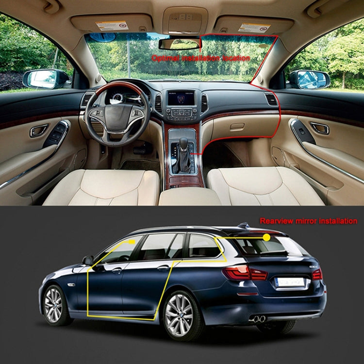 A2 3-In-1 HD Car Dash Cam with Dual Lens and Rear View Recording
