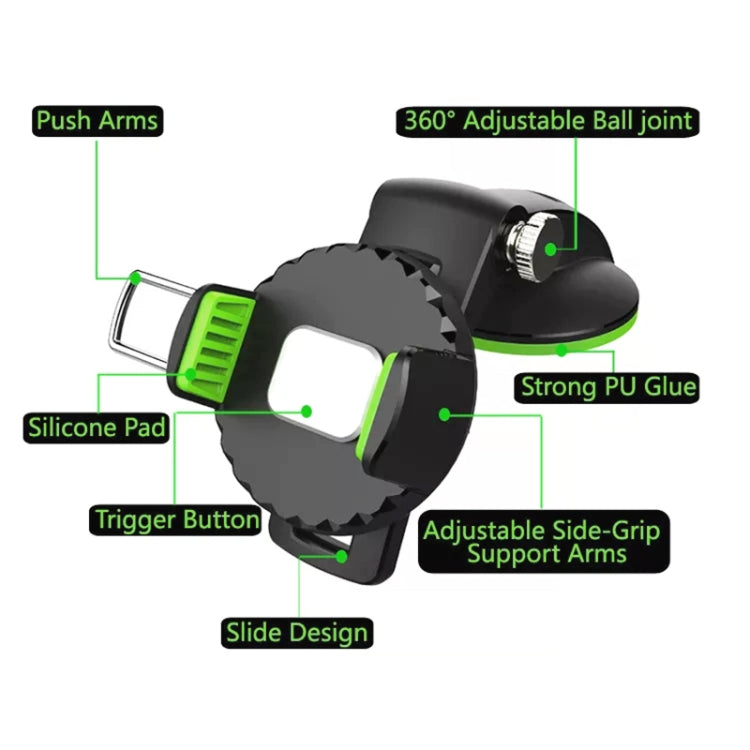 Versatile Dashboard Suction Cup Phone Holder for Cars