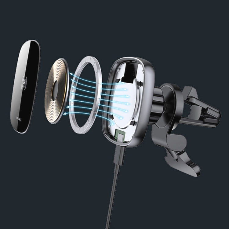 15W Magnetic Wireless Car Charging Stand for Mobile Devices
