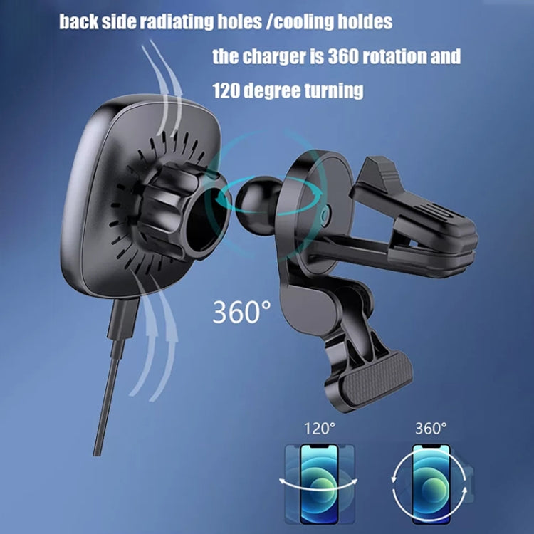 15W Magnetic Wireless Car Charging Stand for Mobile Devices