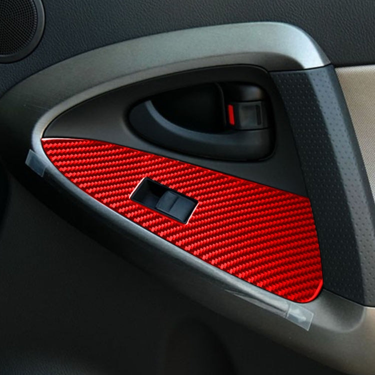 Sleek Carbon Fibre Window Lift Panel Decor Stickers for Toyota RAV4 (2006-2013) - Left Hand Drive