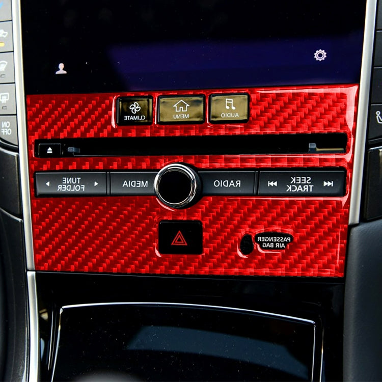 Carbon Fibre B Style CD Console Panel Trim Sticker for Infiniti Q50 (2014-2020) - Right Hand Drive