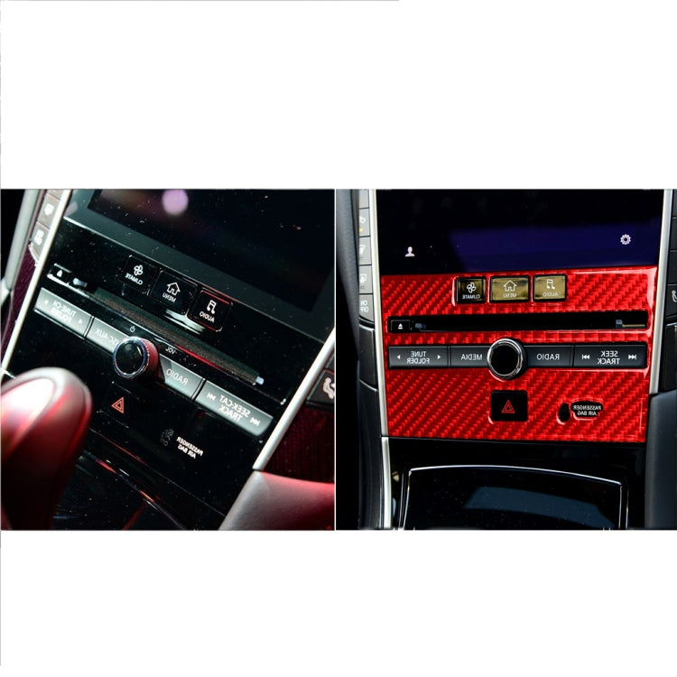 Carbon Fibre B Style CD Console Panel Trim Sticker for Infiniti Q50 (2014-2020) - Right Hand Drive