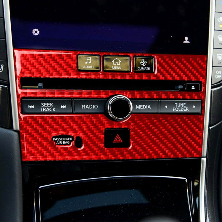 Carbon Fibre B Style CD Console Panel Trim Sticker for Infiniti Q50 (2014-2020) – Left Drive