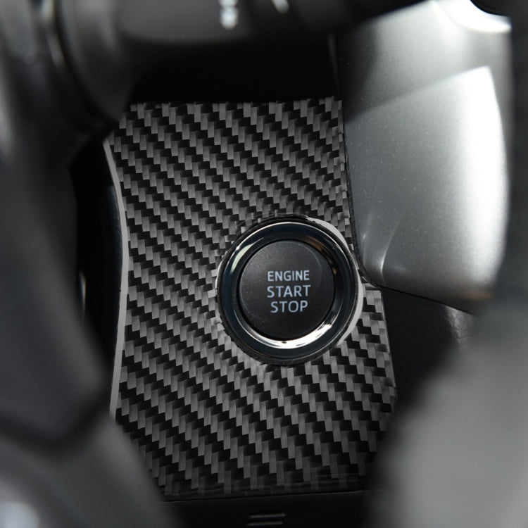 Stylish Carbon Fibre Ignition Switch Panel Decal for Toyota Highlander 2014-2019, Left-Hand Drive