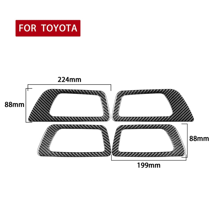 Stylish Carbon Fibre Door Handle Trim Stickers for Toyota Highlander (2014-2019) - Left-Hand Drive