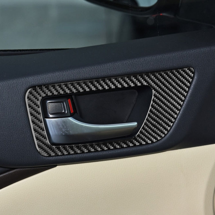 Stylish Carbon Fibre Door Handle Trim Stickers for Toyota Highlander (2014-2019) - Left-Hand Drive