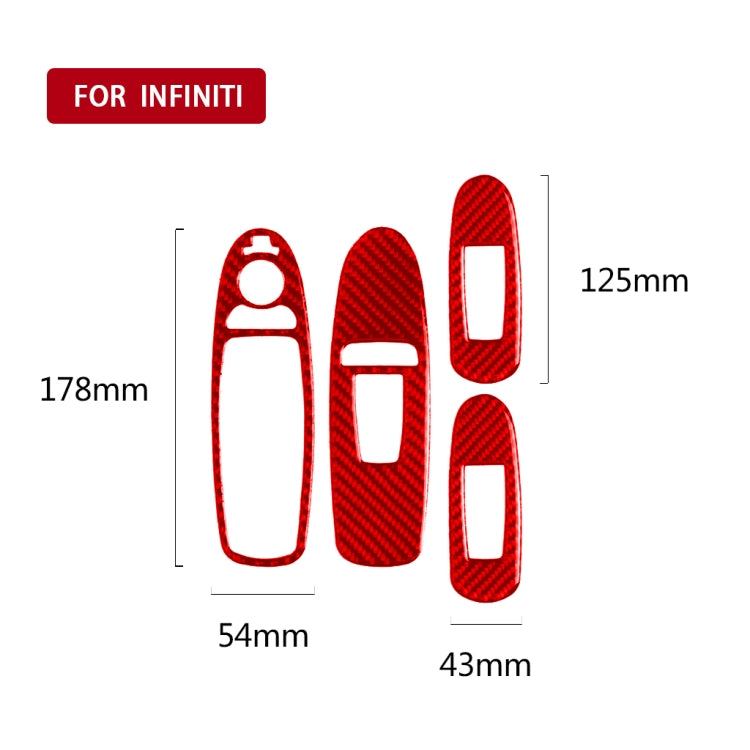 Infiniti Q50 2014-2020 Carbon Fibre A Style Window Lift Panel Decorative Sticker - Left Hand Drive