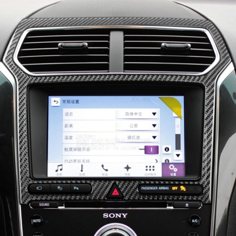Carbon Fibre Decorative Navigation Panel Sticker for Ford Explorer 2016-2019, Left-Hand Drive