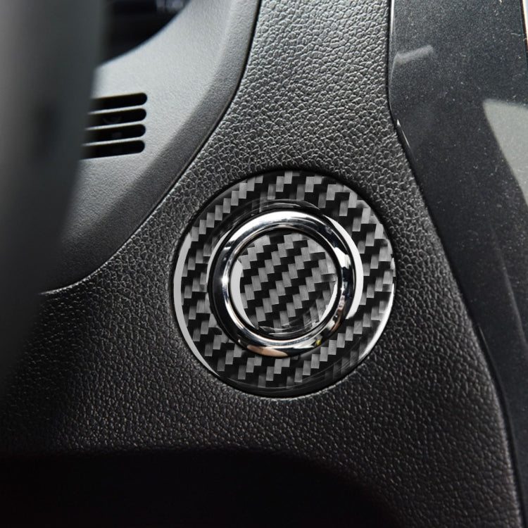 Carbon Fibre One-Touch Start Button Decorative Sticker for Ford Explorer 2013-2019, Left Hand Drive