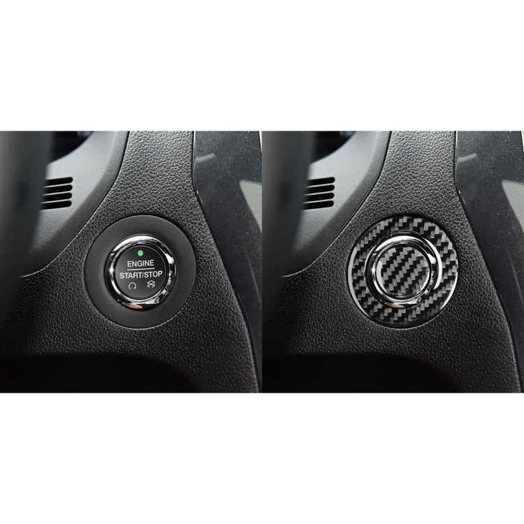 Carbon Fibre One-Touch Start Button Decorative Sticker for Ford Explorer 2013-2019, Left Hand Drive